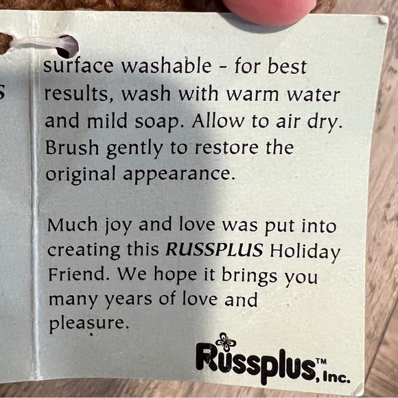 Vintage Russplus “Holiday Friends” Jointed Teddy Bear Plush Stuffed Animal - Picture 14 of 16